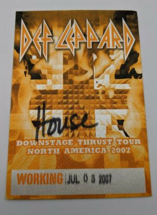 Def Leppard Backstage Pass 2007 Concert Tour Vip