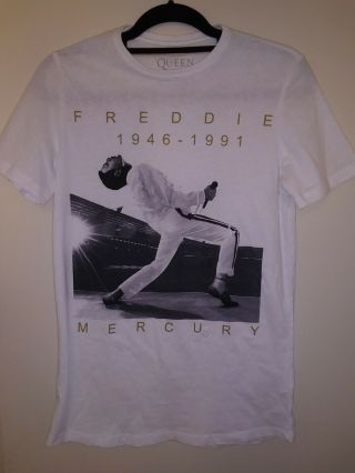 Queen Freddie Mercury Tee Shirt Official Merch Performance Photo White
