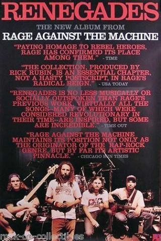 Rage Against The Machine 2000 Renegades Promo Poster I