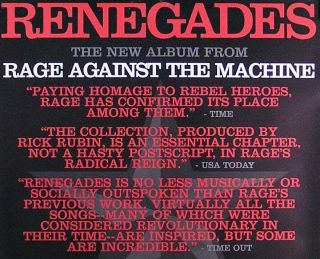 Rage Against The Machine 2000 Renegades Promo Poster I 2