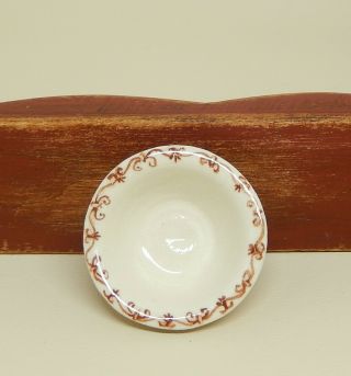 Vintage Jean Tag Porcelain Ironstone Bowl Artisan Dollhouse Miniature 1:12 3