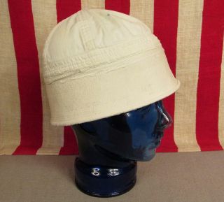 Vintage 1950s Us Navy White Sailors Dixie Cup Cap Deck Hat Usn Korean War 20.  5 "