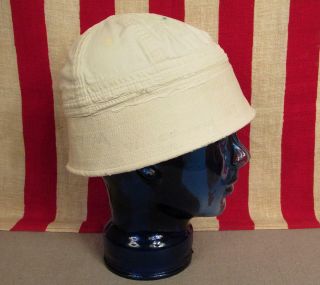 Vintage 1950s US Navy White Sailors Dixie Cup Cap Deck Hat USN Korean War 20.  5 