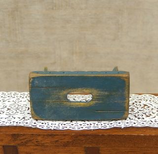 Vintage Cindy Malon Rustic Blue Step Stool Artisan Dollhouse Miniature 1:12 2
