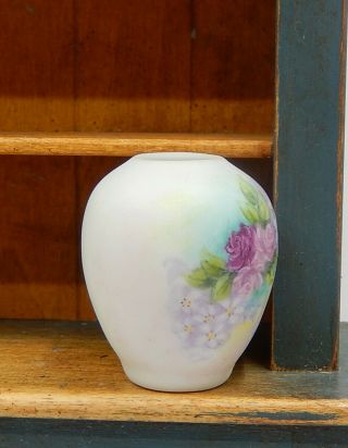 Vintage Marsha Hedrick Porcelain Floral Vase Artisan Dollhouse Miniature 1:12 3