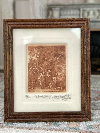 Artisan Mini Dollhouse John Anthony Miller Copperplate Etching The Dutch Cottage 3