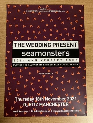 The Wedding Present Seamonsters Tour Manchester 18.  11.  2021 Gig A3 Promo Poster