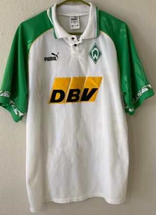 Vintage Werder Bremen Puma 1995 96 Soccer Jersey Home Football Men 