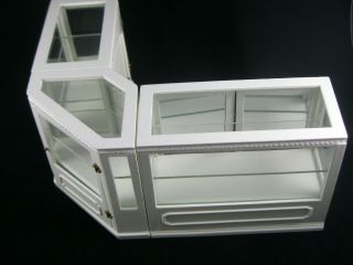 Dollhouse 1:12 Scale White Display Cabinet Counter For Bakery Shop - Set Of 3