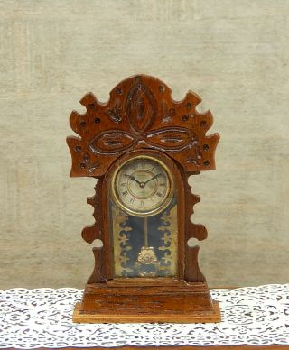 Vintage Cindy Malon Antique Mantle Clock Artisan Dollhouse Miniature 1:12