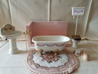 Dolls House Bodo Hennig Bathroom Suite Matching Accessories,  Rug,  Bath Surround