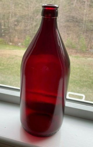 Vintage Royal Ruby Red Anchor Glass Quart Bottle Anchor Hocking