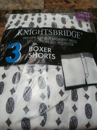Vintage Kmart Boxer Shorts 3 Pair 55 Cotton,  45 Polyester Size Xl