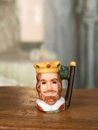 Vintage Artisan Miniature Dollhouse Carol Pongracic Porcelain Royal King Mug