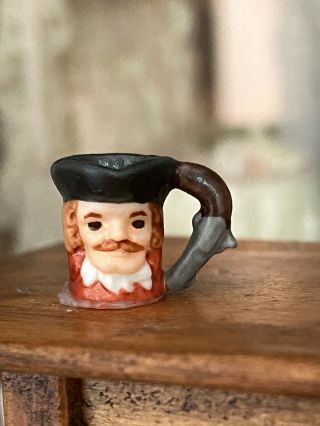 Vintage Artisan Miniature Dollhouse Carol Pongracic Porcelain Musketeer Mug