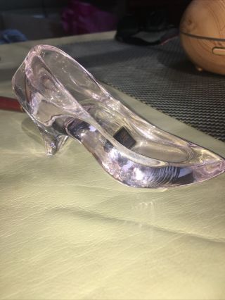 Oneida Crystal Cinderella Pink Glass Slipper Shoe Heel