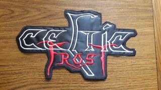 Celtic Frost,  Sew On White And Red Embroidered Large Back Patch