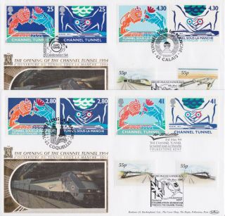 Gb / France Stamps Channel Tunnel Benham 22ct Gold Doubled Pair