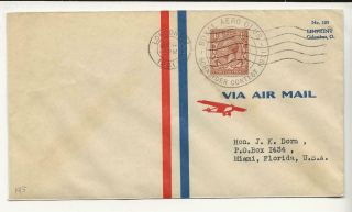 D40 Gb 1931 Airmail Cover To Usa Pmk Royal Aero Club Schneider Contest 1931