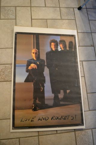 Rare.  Vintage Love And Rockets Poster 23x33 " Music Alt Rock England (1987)