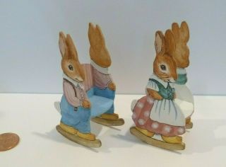 Valerie Casson Dollhouse Miniature Hand Painted Rocking Chairs Bunny Designs