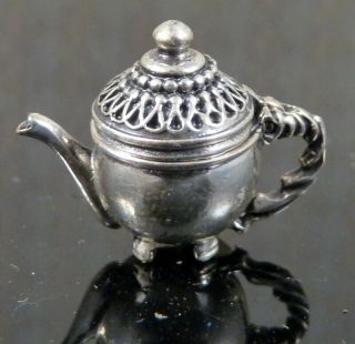 Artist Made Tea Pot Sterling Silver 1:12 Dollhouse Miniature
