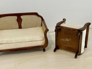Miniature Handmade Arts & Craft Style Bergere Sofa & Chair by Masters Miniatures 2