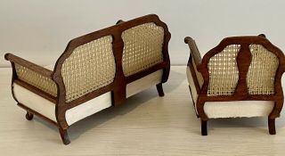 Miniature Handmade Arts & Craft Style Bergere Sofa & Chair by Masters Miniatures 3