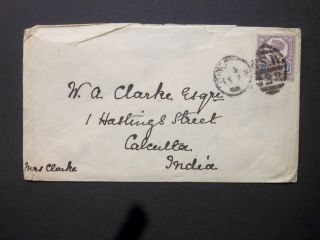 Gb 1888 Qv 5d Jubilee (die Ii) Envelope S.  W 22 London Duplex To Calcutta India
