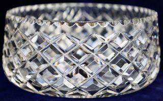 Vintage Diamond Cut Crystal Bowl 17 Cm Diameter