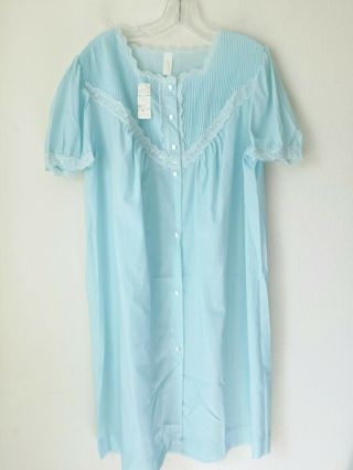 Batiste And Lace Barbizon Nightgown Cindy - Vintage,  Blue Sz Large Nwt
