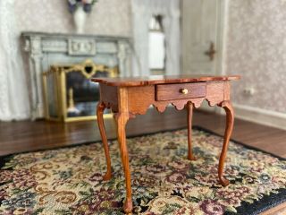 Vintage Miniature Dollhouse Igma Artisan Walter Schutter Wood Table Drawer Ooak