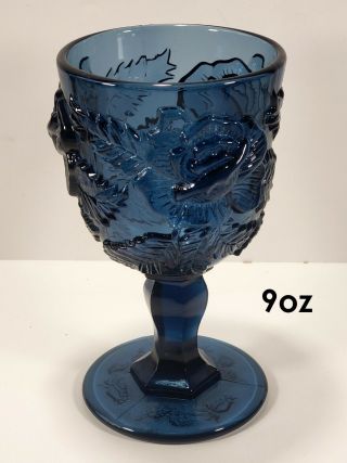 Madonna Inn Colonial Blue Goblet 5oz (Wine) and 9oz (Water) Separatly 2