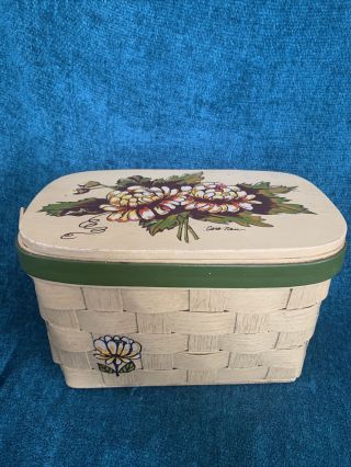 One Of A Kind Vintage Caro Nan Hand Painted Wood Basket Purse Travel Signed