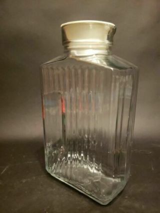 Anchor Hocking Vintage Refrigerator Bottle Glass Juice Ribbed Pitcher 2 Qt