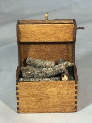 Dollhouse Miniature 1:12 Scale Wood Bin By Ken Byers