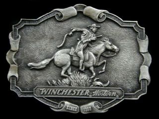 Ri15156 Nos Vintage 1970s Winchester Western Gun & Firearm Belt Buckle