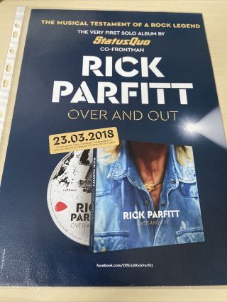 Rick Parfitt Over And Out Advert/ Poster