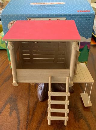 Vintage 1980s Sylvanian Families Funtime Treehouse W/box Toy Tree House Fort