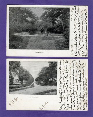 2 Bourne Woods West Road Pcs 1904 Kings Lynn Squared Circle Postmarks Aj475