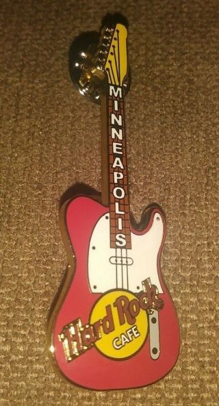Hard Rock Cafe Hrc Minneapolis Red White Rock Guitar Collectible Pin Rare /le