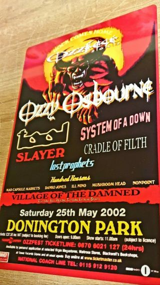 Ozzfest 2002 Donington Park 8x12 Inch Metal Sign