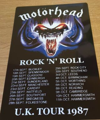 Motorhead - Rock N Roll Uk Tour 1987 8x12 Metal Sign