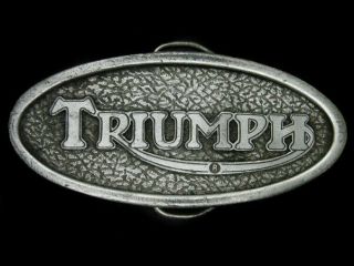 Ud07144 Vintage 1975 Triumph Motorcycle Pewter Belt Buckle