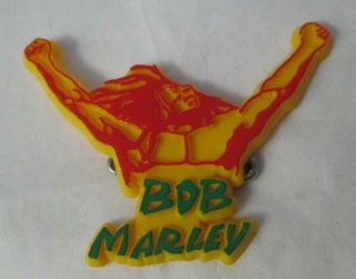 Bob Marley Vintage Circa 1980 Shaped Plastic Badge Button Pin Punk Reggae