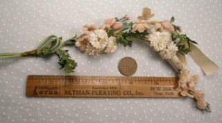 Vtg Millinery Flowers DAISIES Germany Antique Doll Hat Garland Madame Alexander 2