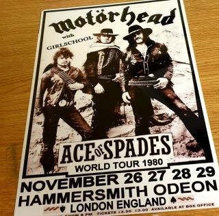 Motorhead - Ace Of Spades Hammersmith World Tour 1980 8x12 Metal Sign