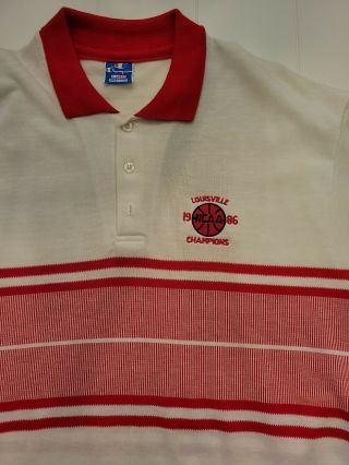 Vintage 1986 Champion Brand Louisville Cardinals Ncaa Champs Polo Xl Deadstock?