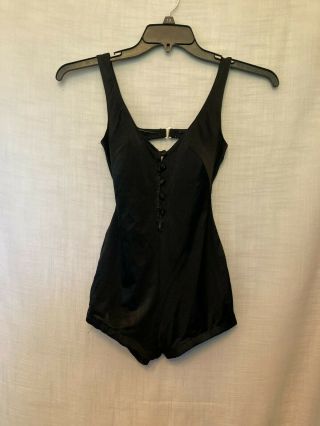 Maxine Of Hollywood Womens True Vintage 50s 60s Black Swimsuit Bathing Suit 12