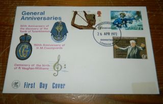 Gb Qeii Fdc 1972 General Anniversaries (tutankhamun Special H/stamp)